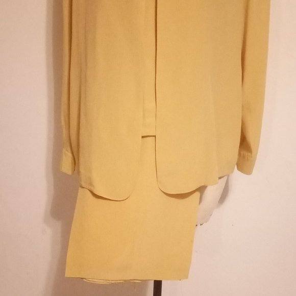 Vintage Silk boutiqueYellow long sleeve button up - Picture 8 of 12